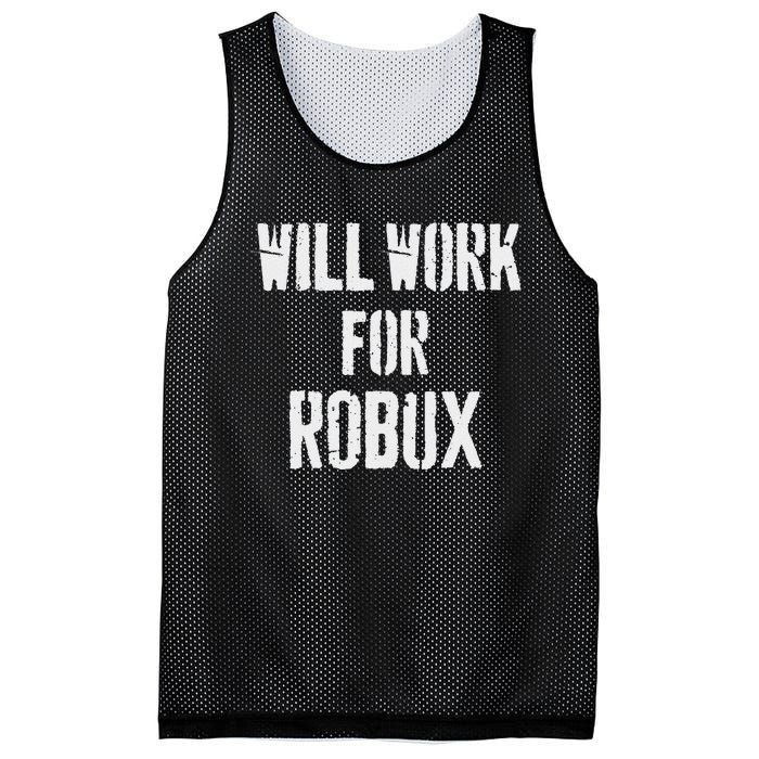 Will Work For Robux . Saying For The Blockchain And Token Mesh Reversible Basketball Jersey Tank