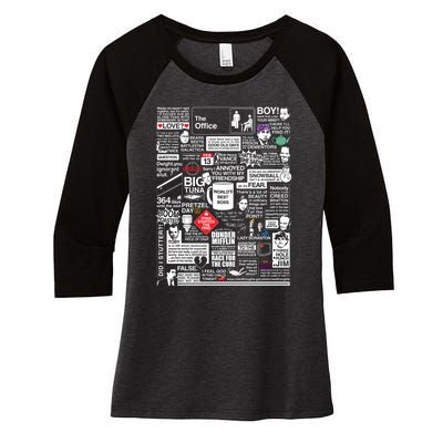 Wise Words From The Office Women's Tri-Blend 3/4-Sleeve Raglan Shirt