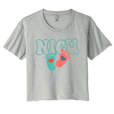 Will Work For Snuggles Nicu Nurse Women's Crop Top Tee