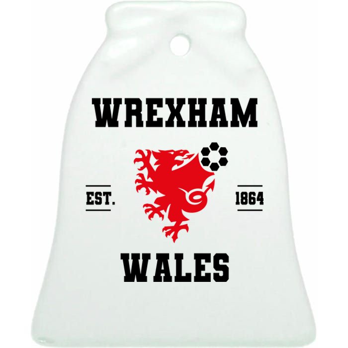 Wrexham Wales Football Gift Ceramic Bell Ornament