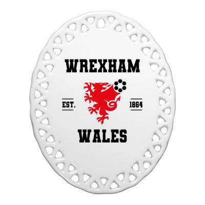 Wrexham Wales Football Gift Ceramic Oval Ornament