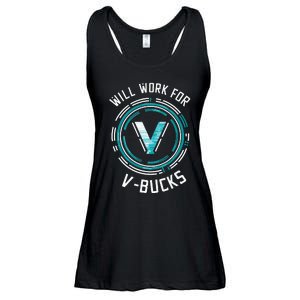 Will Work For Vbucks Battle Royale Gamer Ladies Essential Flowy Tank