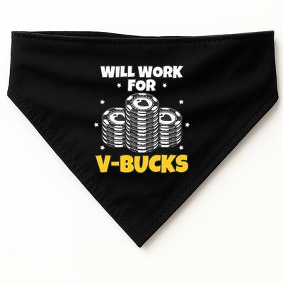 Will Work For Bucks V Gaming Gifts For Rpg USA-Made Doggie Bandana