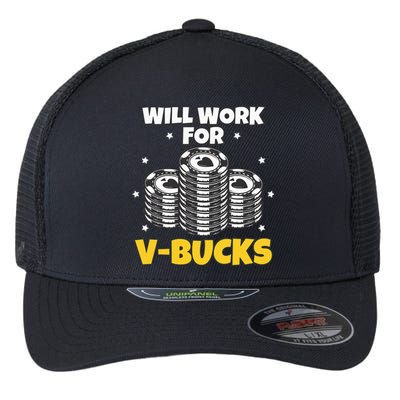 Will Work For Bucks V Gaming Gifts For Rpg Flexfit Unipanel Trucker Cap