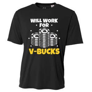 Will Work For Bucks V Gaming Gifts For Rpg Cooling Performance Crew T-Shirt