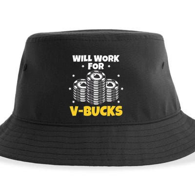Will Work For Bucks V Gaming Gifts For Rpg Sustainable Bucket Hat