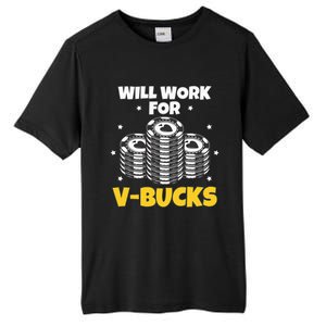 Will Work For Bucks V Gaming Gifts For Rpg Tall Fusion ChromaSoft Performance T-Shirt