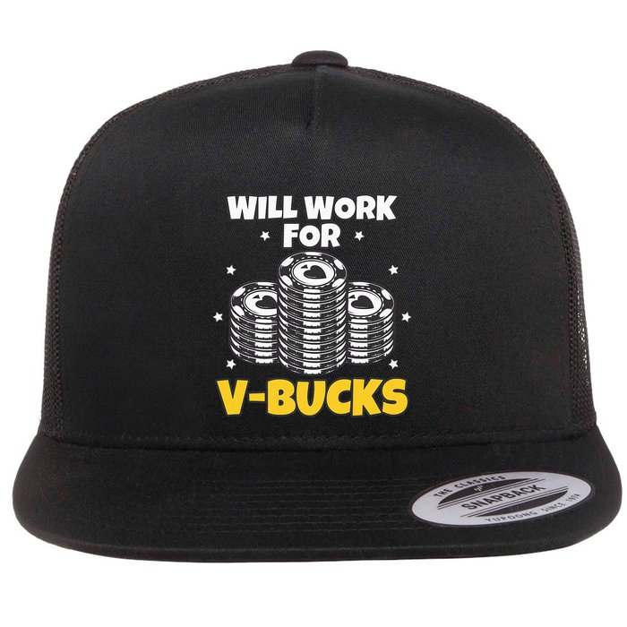 Will Work For Bucks V Gaming Gifts For Rpg Flatbill Hat