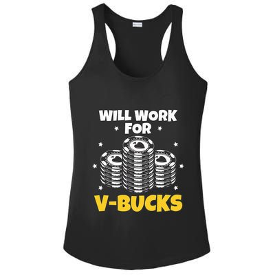 Will Work For Bucks V Gaming Gifts For Rpg Ladies PosiCharge Competitor Racerback Tank