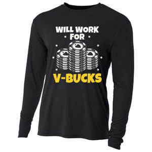 Will Work For Bucks V Gaming Gifts For Rpg Cooling Performance Long Sleeve Crew