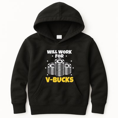 Will Work For Bucks V Gaming Gifts For Rpg Kids Hoodie
