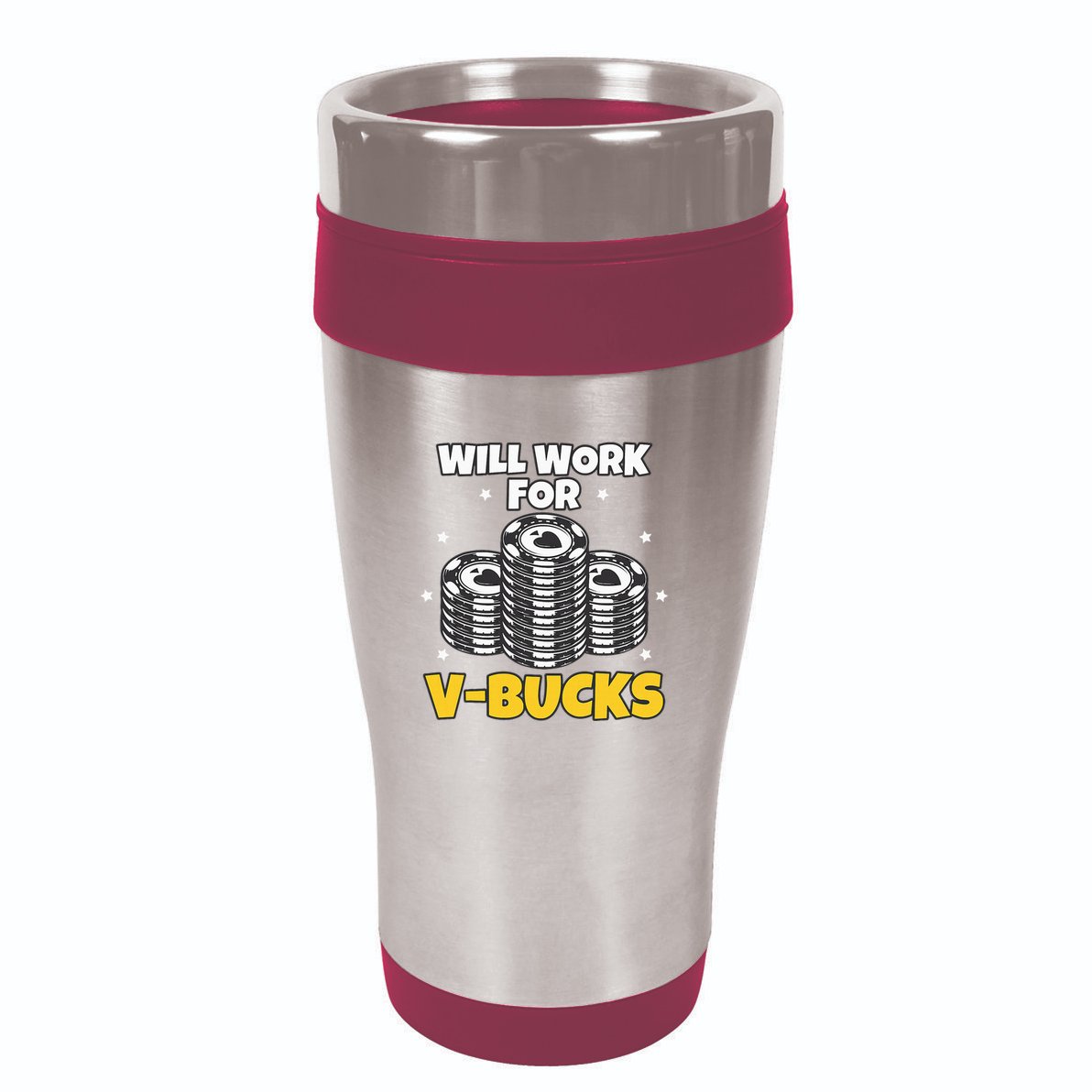 Will Work For Bucks V Gaming Gifts For Rpg 16oz Travel Tumbler