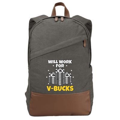 Will Work For Bucks V Gaming Gifts For Rpg Cotton Canvas Backpack