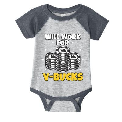 Will Work For Bucks V Gaming Gifts For Rpg Infant Baby Jersey Bodysuit
