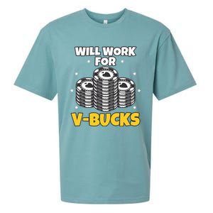 Will Work For Bucks V Gaming Gifts For Rpg Sueded Cloud Jersey T-Shirt