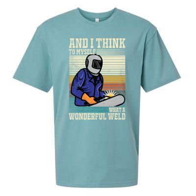 Welders Welding Funny Welding What A Wonderful Weld Cute Gift Sueded Cloud Jersey T-Shirt