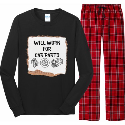 Will work for car parts car enthusiast muscle car Long Sleeve Pajama Set