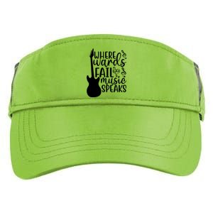 Where Words Fail Music Speaks Cool Gift Musical Music Notes Musician Gift Adult Drive Performance Visor