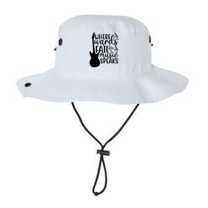 Where Words Fail Music Speaks Cool Gift Musical Music Notes Musician Gift Legacy Cool Fit Booney Bucket Hat