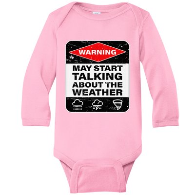 Weather Warning Funny Raining Storms Meteorology Baby Long Sleeve Bodysuit