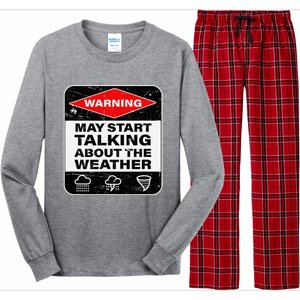 Weather Warning Funny Raining Storms Meteorology Long Sleeve Pajama Set