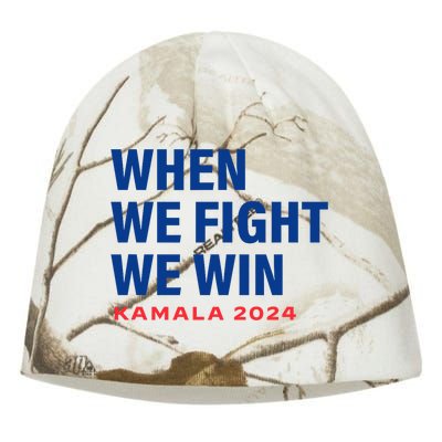 When We Fight We Win Kamala Harris For President 2024 Vote Kati - Camo Knit Beanie