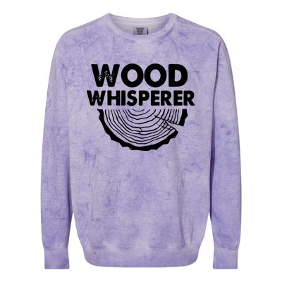 Wood Whisperer Funny Woodworkers Carpentry Lumberjack Colorblast Crewneck Sweatshirt