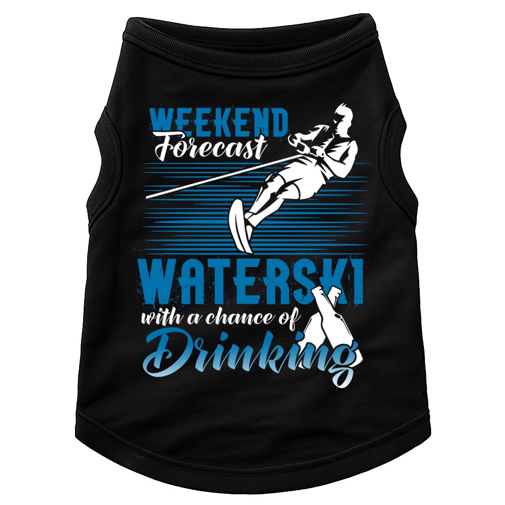 Waterski Weekend Forecast Ing Gift Funny Water Skiing Cute Gift Doggie Tank
