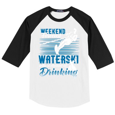 Waterski Weekend Forecast Ing Gift Funny Water Skiing Cute Gift Baseball Sleeve Shirt