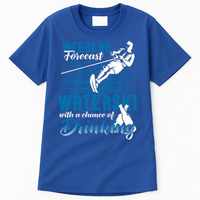 Waterski Weekend Forecast Ing Gift Funny Water Skiing Cute Gift Tall T-Shirt