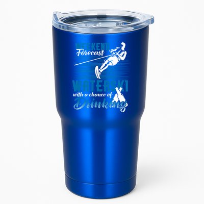 Waterski Weekend Forecast Ing Gift Funny Water Skiing Cute Gift Tumbler