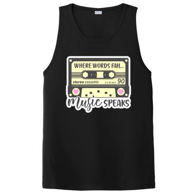 Where Words Fail Music Speaks Cool Gift Musical Music Notes Musician Gift PosiCharge Competitor Tank