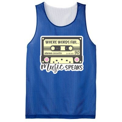 Where Words Fail Music Speaks Cool Gift Musical Music Notes Musician Gift Mesh Reversible Basketball Jersey Tank