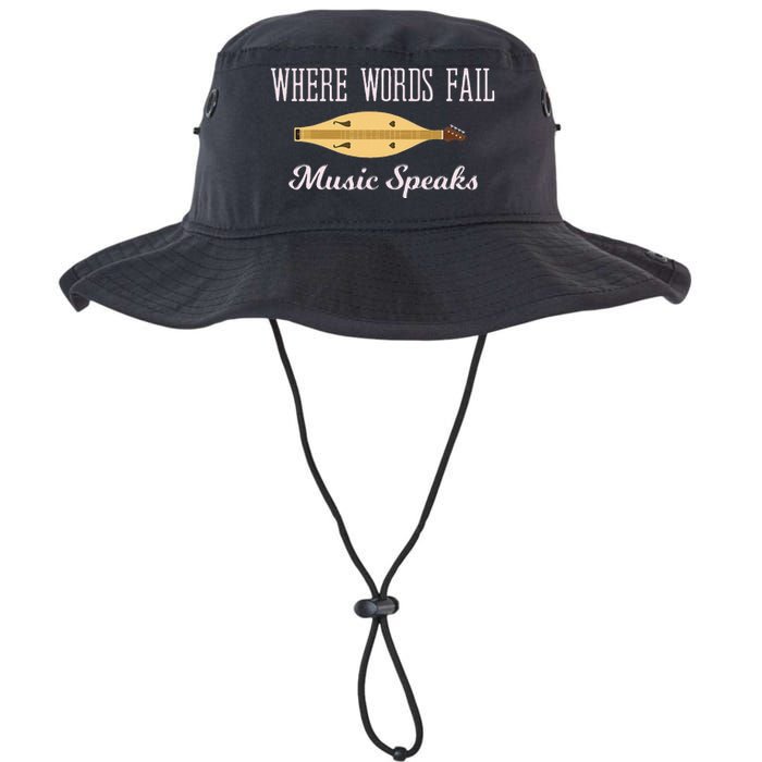 Where Words Fail Music Speaks Appalachian Dulcimer Legacy Cool Fit Booney Bucket Hat