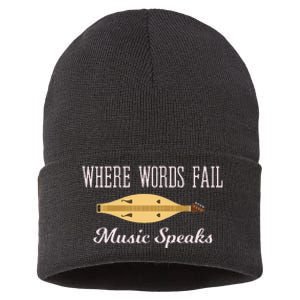 Where Words Fail Music Speaks Appalachian Dulcimer Sustainable Knit Beanie