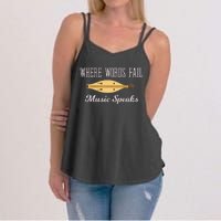 Where Words Fail Music Speaks Appalachian Dulcimer Women's Strappy Tank