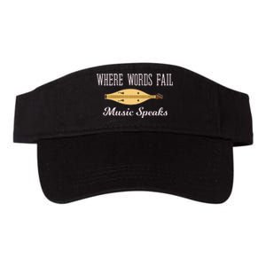 Where Words Fail Music Speaks Appalachian Dulcimer Valucap Bio-Washed Visor