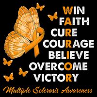 Warrior Win Faith Cure Ribbon Multiple Sclerosis Awareness Drawstring Bag