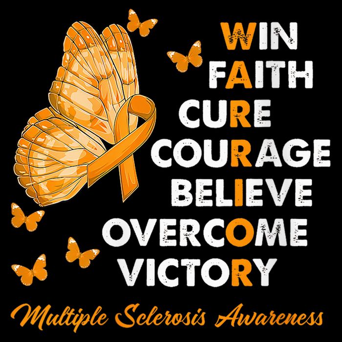 Warrior Win Faith Cure Ribbon Multiple Sclerosis Awareness Drawstring Bag
