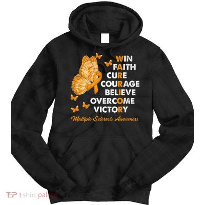 Warrior Win Faith Cure Ribbon Multiple Sclerosis Awareness Tie Dye Hoodie