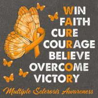 Warrior Win Faith Cure Ribbon Multiple Sclerosis Awareness Cotton Canvas Backpack