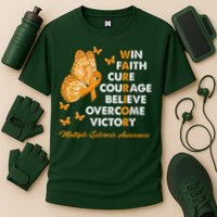 Warrior Win Faith Cure Ribbon Multiple Sclerosis Awareness Cooling Performance Crew T-Shirt