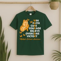 Warrior Win Faith Cure Ribbon Multiple Sclerosis Awareness T-Shirt