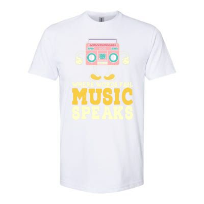 Where Words Fail Music Speaks Cute Gift Musical Music Notes Musician Gift Softstyle CVC T-Shirt