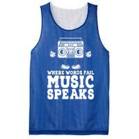 Where Words Fail Music Speaks Gift Musical Music Notes Musician Gift Mesh Reversible Basketball Jersey Tank