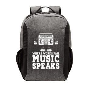 Where Words Fail Music Speaks Gift Musical Music Notes Musician Gift Vector Backpack