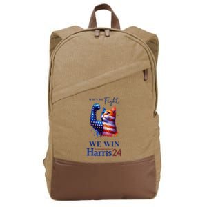 When We Fight We Win Kamala Harris Us President 2024 Cotton Canvas Backpack