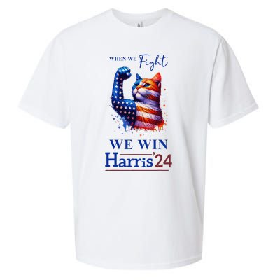 When We Fight We Win Kamala Harris Us President 2024 Sueded Cloud Jersey T-Shirt