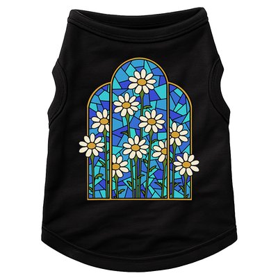 White Wildflower Flower Mosaic Church Window Doggie Tank