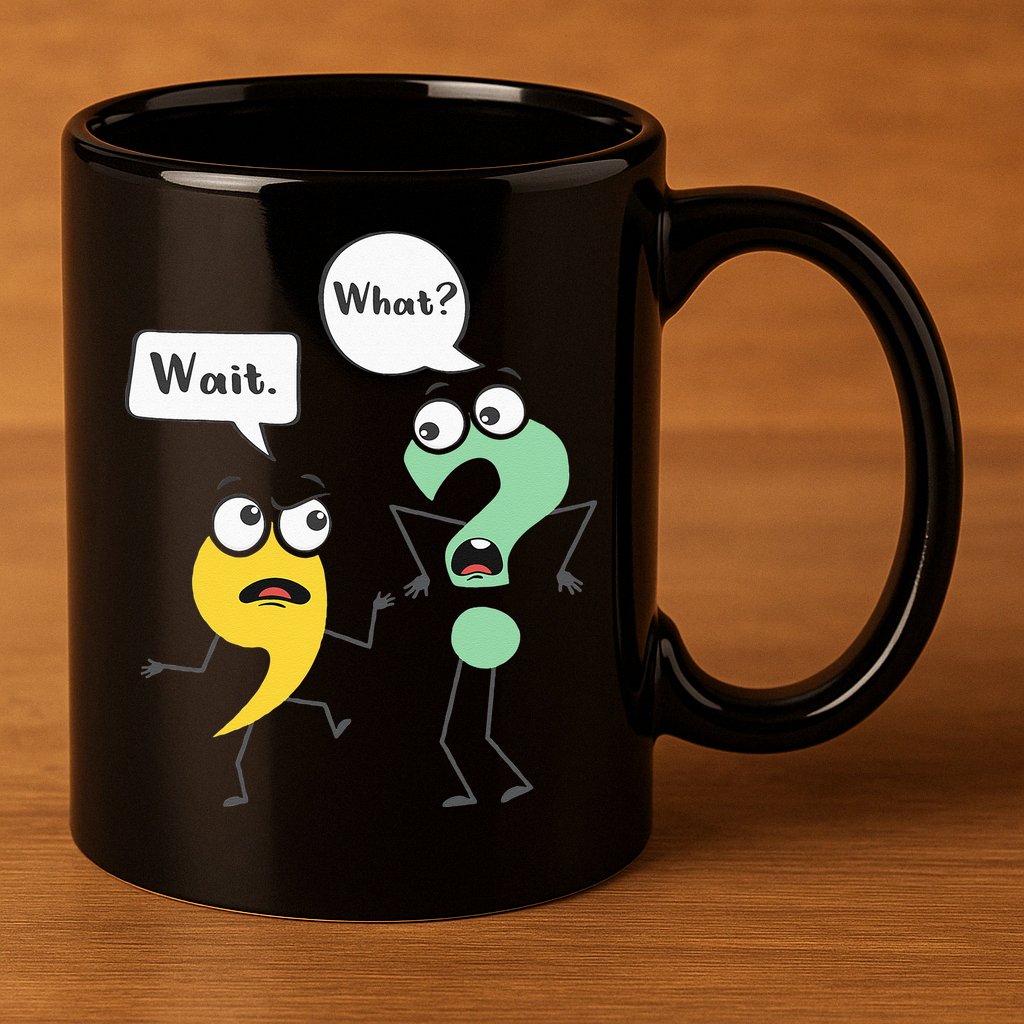 Wait What Funny English Teacher Grammar Police Grammarian 11oz C Handle Ceramic Mug